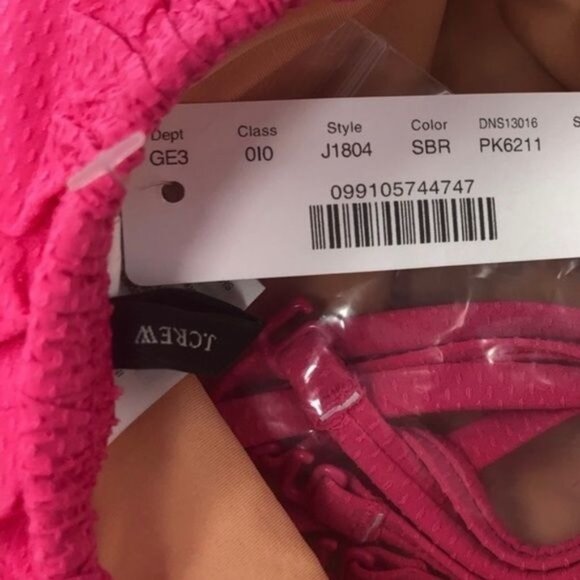 J. Crew Ruffle Bandeau One piece With Rickrack in Sweet Briar NWT - Picture 4 of 4